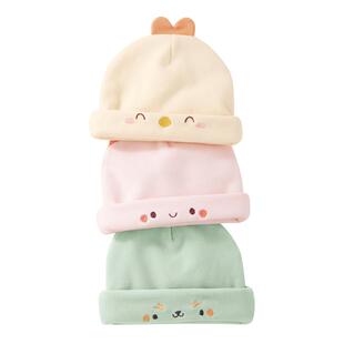 贝肽斯婴儿帽子秋冬季恒温德绒胎帽新生儿宝宝0一6月无骨护囟门帽