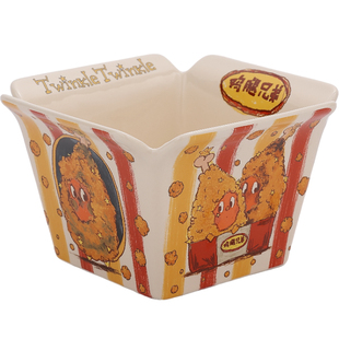 星星人餐具爆米花碗陶瓷装薯条的碗零食碗水果碗高颜值可爱泡面碗