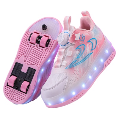 暴走鞋女童新款升级收缩带刹车