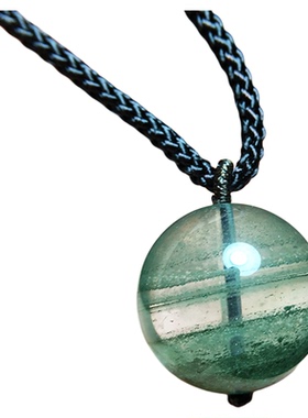 天然绿幽灵水晶单珠吊坠女正品