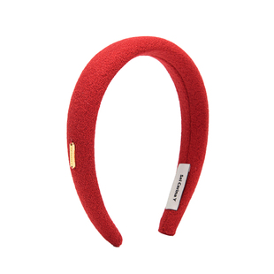 Sei Carina Y毛呢金色logo基础发箍女高颅顶红色秋冬圣诞新年款