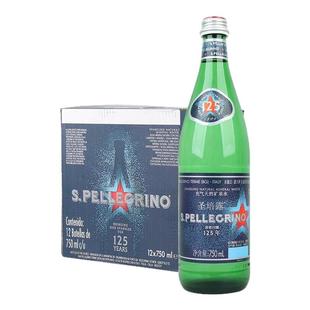 意大利原装进口圣培露天然含气矿泉水750ml*12瓶/箱玻璃瓶纪念版