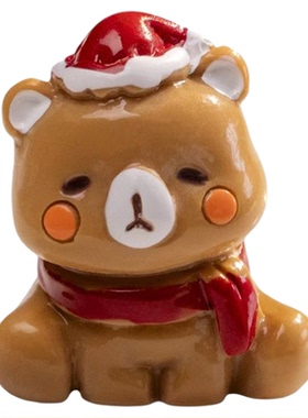 圣诞雪景小动物diy树脂装饰摆件