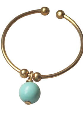 石光原创转运珠小吊坠绿松石戒指