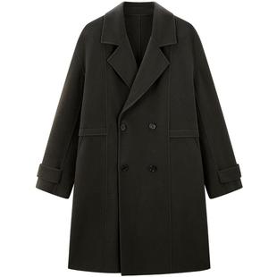 太平鸟男装 休闲毛呢大衣合体经典时尚天丝纤维男士大衣