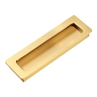 铜匠师黄铜新中式衣柜拉手隐形拉手嵌入式方槽把手高档柜门拉手