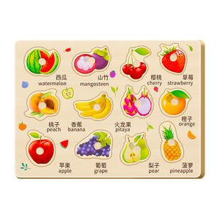 手抓板拼图嵌板儿童认知配对一岁半宝宝婴儿积木蒙氏早教益智玩具