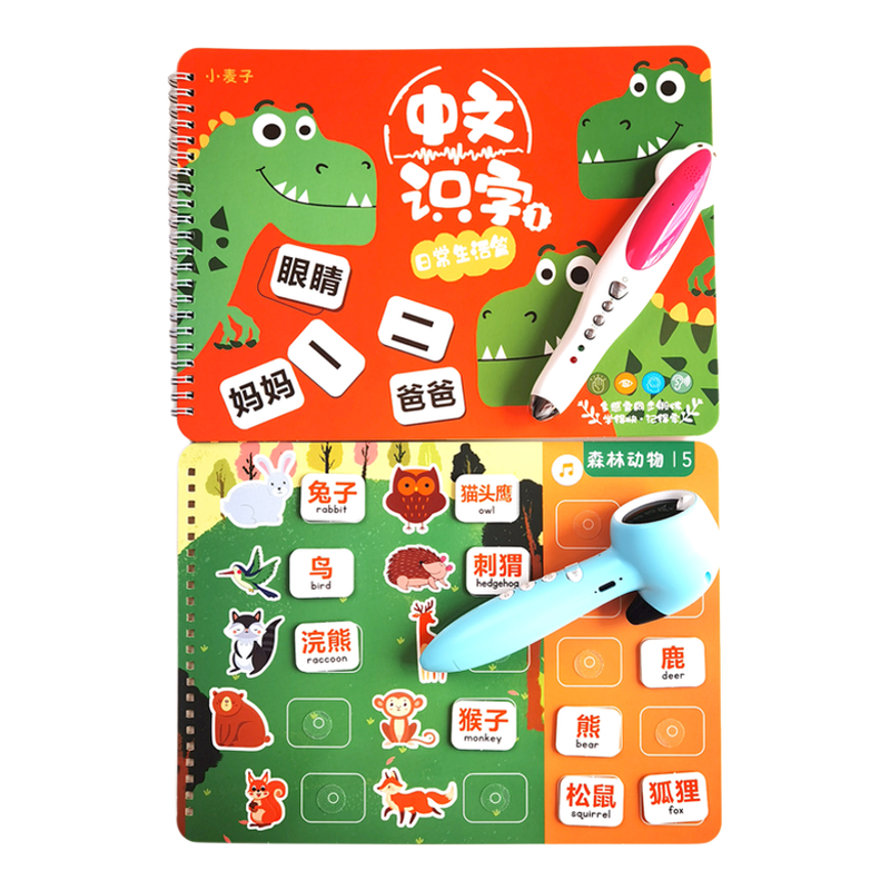 识字早教安静书粘贴书幼儿识字卡片认字神器早教启蒙小蝌蚪点读书