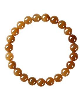 【自营】daisy beauty天然黄糖和田玉玉石本命年平安单圈手串手链