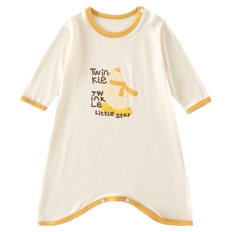 婴儿衣服优可丝睡裙夏季薄款卡通短袖家居服宝宝空调服防踢被神器