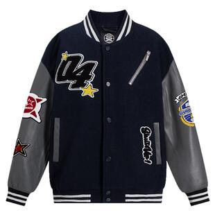 404MOB美式立领重磅刺绣棒球服男cleanfit潮牌撞色情侣夹克外套女