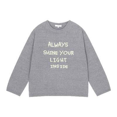 GLOBAL WORK 针织衫女2026春季新款ins风字母圆领宽松毛衣612328