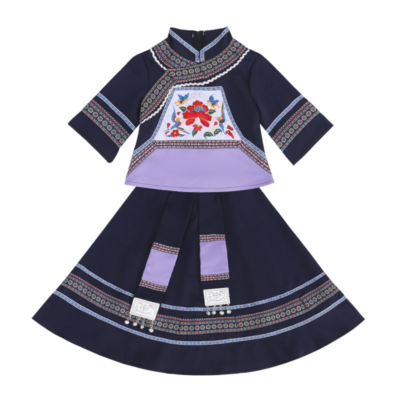 广西壮族六一儿童女苗族舞蹈服
