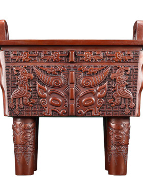 紫铜鼎纯铜四方鼎客厅大鼎实心鼎