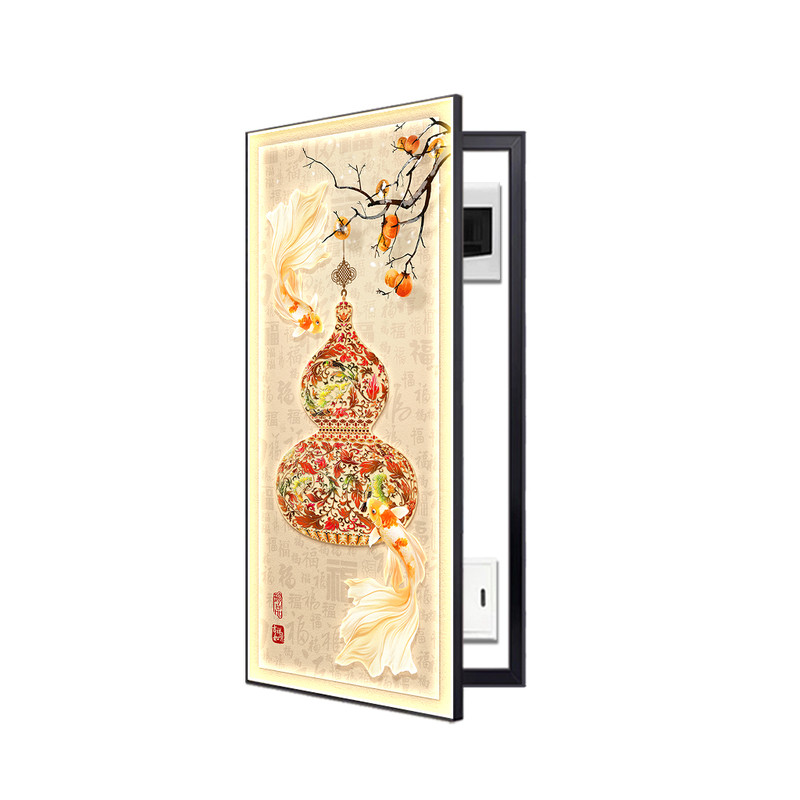 玄关电表箱装饰画带灯配电箱遮丑