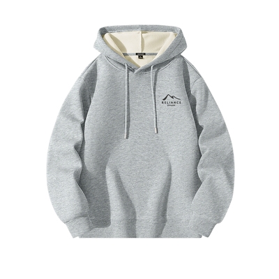 真维斯加绒加厚卫衣男灰色连帽