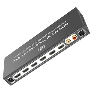 HDMI2.1四进二出矩阵切换器8K60高清4K音频分离接PS5游戏机笔记本显示器光纤4X进2出配遥控4进2出ARC功放音响