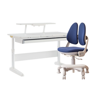 护童儿童学习桌实木平面桌简约大白桌小学生家用写字可升降书桌椅