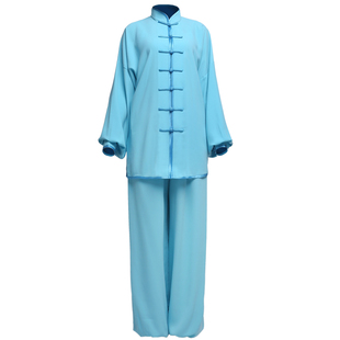 高档纯棉太极服练功服晨练武术表演服男女春夏秋款全棉太极拳服装