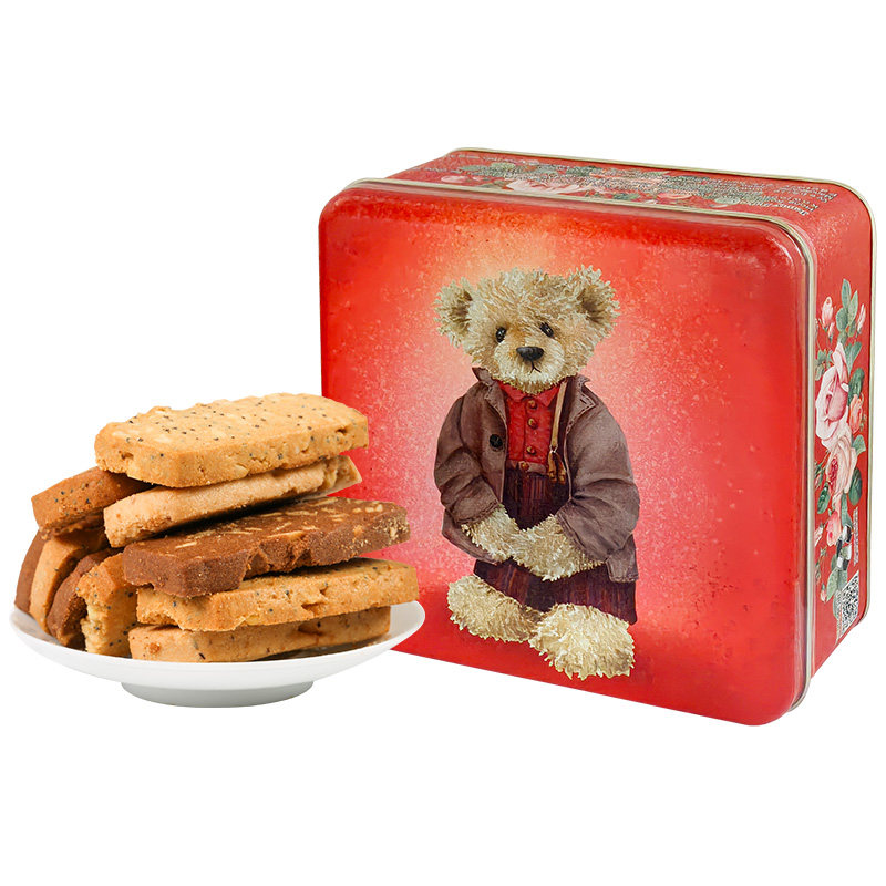 珍妮曲奇聪明小熊八味果仁曲奇