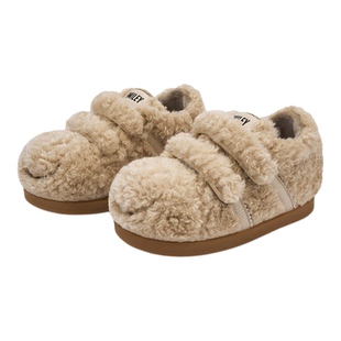 【沈羽洁同款】SMILEY笑脸泰迪卡其加绒秋冬增高丑萌面包大头鞋子