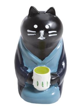 黑猫摆件创意树脂工艺桌面卡通可爱公仔蛋糕甜品店餐厅装饰品