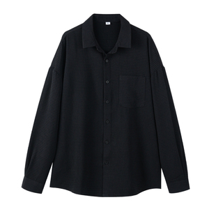 班尼路SK韩系高级感长袖衬衫男款2026夏季新款百搭撞色衬衣外套YS