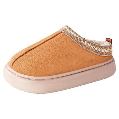 鞋子女冬季家居民族风半拖棉鞋大码女鞋棉拖加绒加厚拖鞋