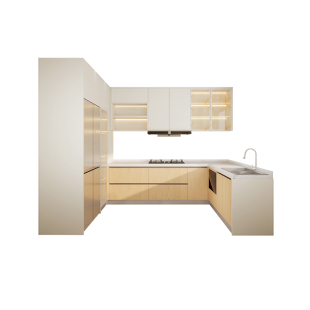 全友全屋定制橱柜家用厨房整体橱柜小户型厨房灶台一体柜储物厨柜