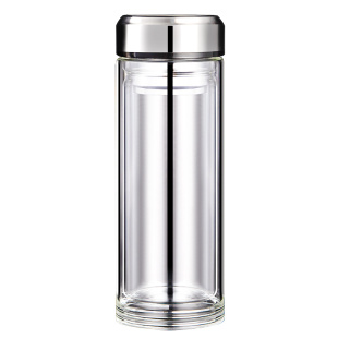 1000ml超大容量双层隔热玻璃杯男女泡茶杯大号便携加厚水杯子500