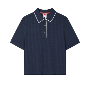 Wilson威尔胜官方夏季女士一体织撞色条纹针织网球运动短袖POLO