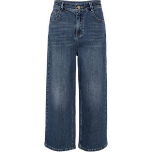 娅丽达莱卡弹力阔腿牛仔裤女宽松九分裤2026春款秋季小个子直筒裤