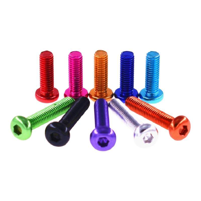 M5x6/8/10/12彩色铝合金半圆头蘑菇头锥形头盘头大伞头内六角螺丝