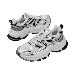 乔丹玄武MIX复古休闲男鞋2025新款增高黑色运动鞋子厚底老爹鞋男