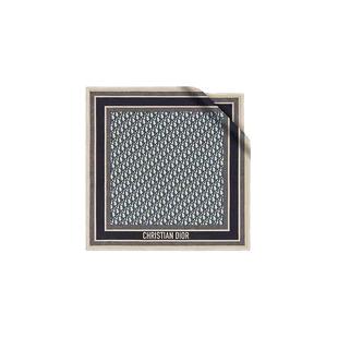 欧洲直邮ChristianDior迪奥女士方巾蓝色真丝围巾双面 新年礼物