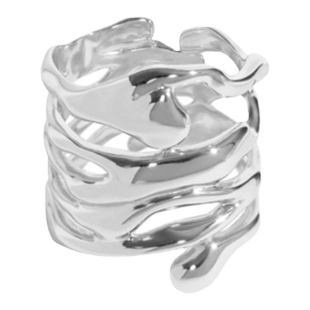 欧美夸张戒指女复古重工不规则滴水开口指环可调节个性潮酷食指戒