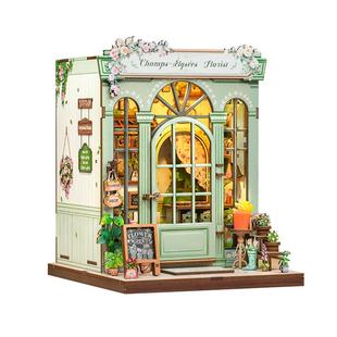 CuteBee香榭花舍手工diy花店小屋城市漫步木质拼装模型新年礼物女