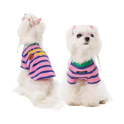 BluePort猫狗条纹T恤舒适背心