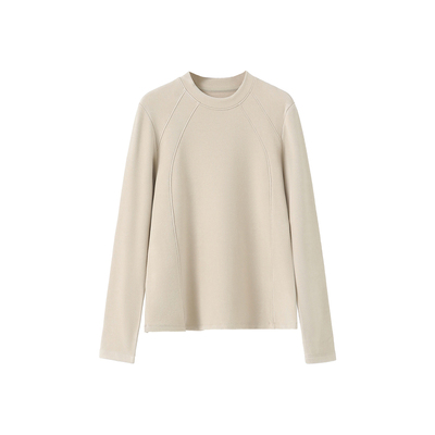 极简温柔风加绒保暖打底T恤衫女