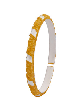 顺庆银楼9999描金雕花牡丹手镯