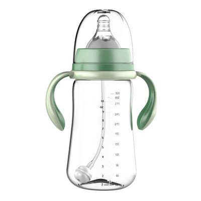 硅胶吸管手柄防摔塑料喝水奶瓶