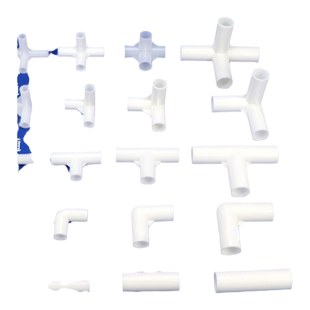 PVC毛细管接头细硬管件圆管弯头立体三通四通水管直接塑料小管子