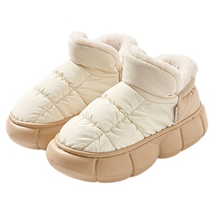 高帮棉拖鞋女款冬季2024新款外穿羽绒布包跟防滑毛绒保暖棉鞋女士