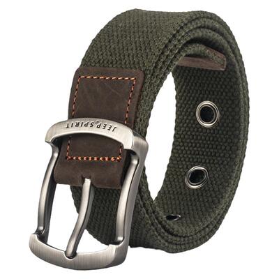 Jeep spirit美国品牌针扣帆布腰带男女军训休闲皮带潮布牛仔裤带