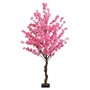 仿真桃花树假树盆栽室内装饰樱花树塑料植物盆景大型许愿树腊梅枝