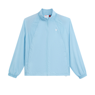 Wilson威尔胜官方夏季女士百搭轻量运动宽松梭织冲孔透气防晒外套