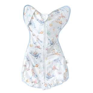 婧麒新生婴儿投降式防惊跳睡袋秋冬款宝宝神器四季通用纯棉防踢被