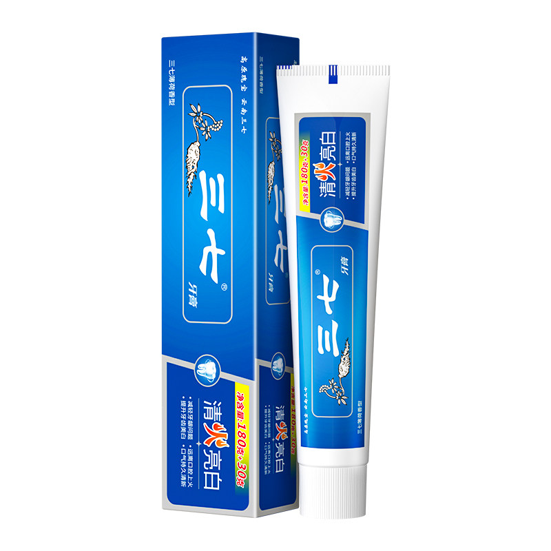 云南三七牙膏清火亮白去渍减少牙牙膏