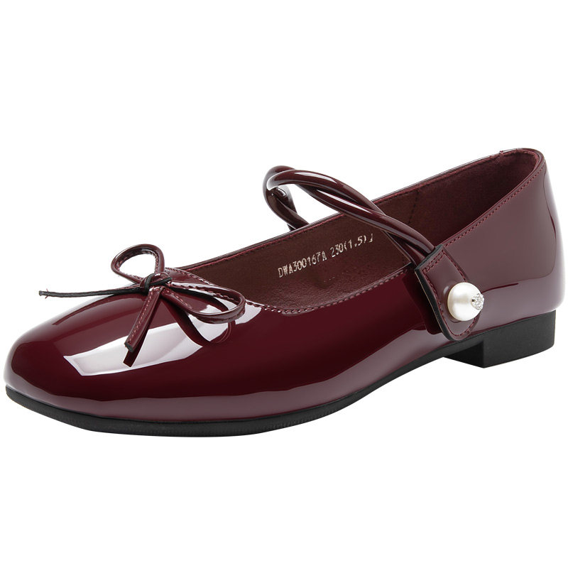 大东玛丽珍鞋珍珠蝴蝶结浅口单鞋