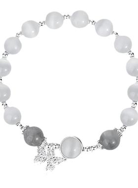 蝴蝶猫眼石串珠手链轻奢